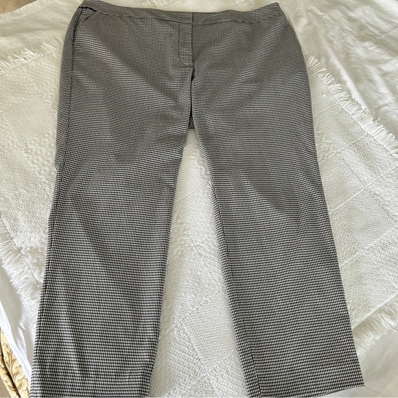Talbots Heritage Ankle Pants Black and White Houndstooth Check size 18 W Petite - Picture 8 of 16